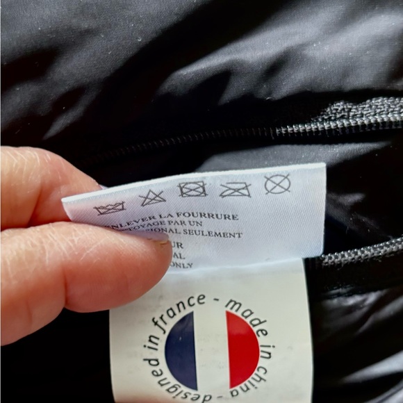 BLACK LONG PARKA PUFFER DOWN COAT WITH REAL FUR ON HOOD - Picture 9 of 9